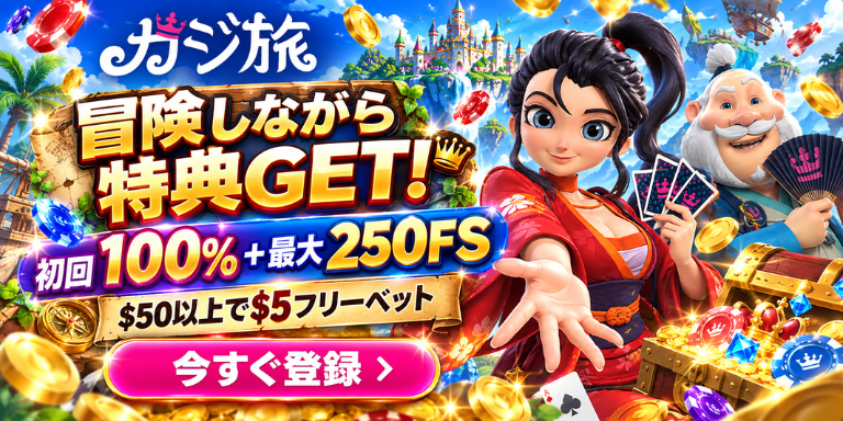 ガジ施
冒険しながら
特典GET!

初回
100%+最大250FS

$50以上で$5フリーベット
今すぐ登録