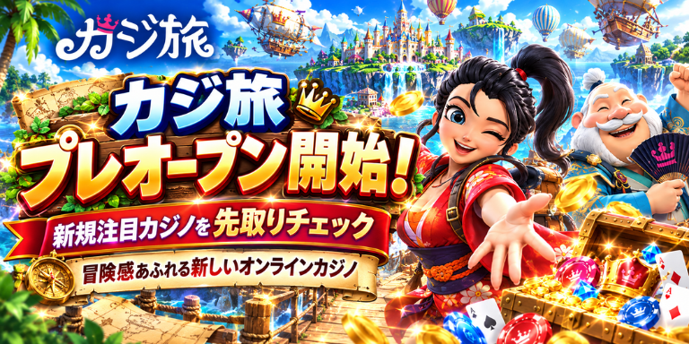 カジ旅!
プレオープン開始!

新規注目カジノを先取りチェック

冒険感あふれる新しいオンラインカジノ