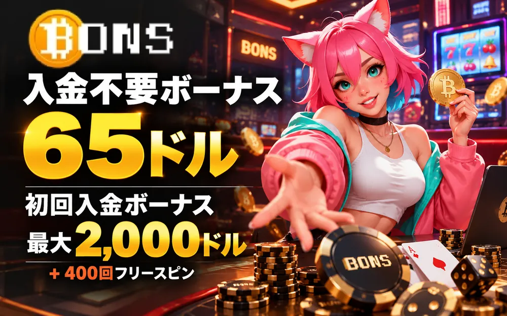 ボンズカジノ　入金不要ボーナス　初回入金ボーナス