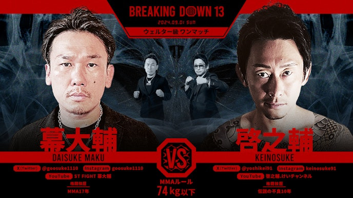 BREAKING DOWAn 13
幕大輔 vs. 啓之輔