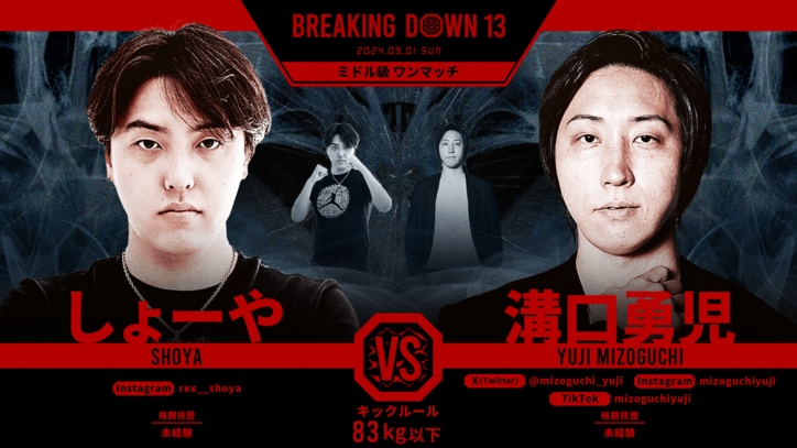 BREAKING DOWN 13
しょーや vs. 溝口勇児