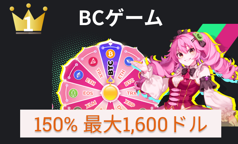 BCゲーム　150%最大1600ドル