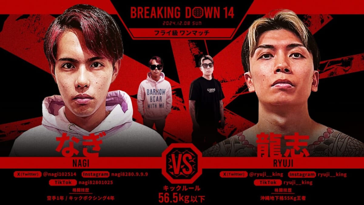 BREAKING DOWN 14 なぎ VS  龍志