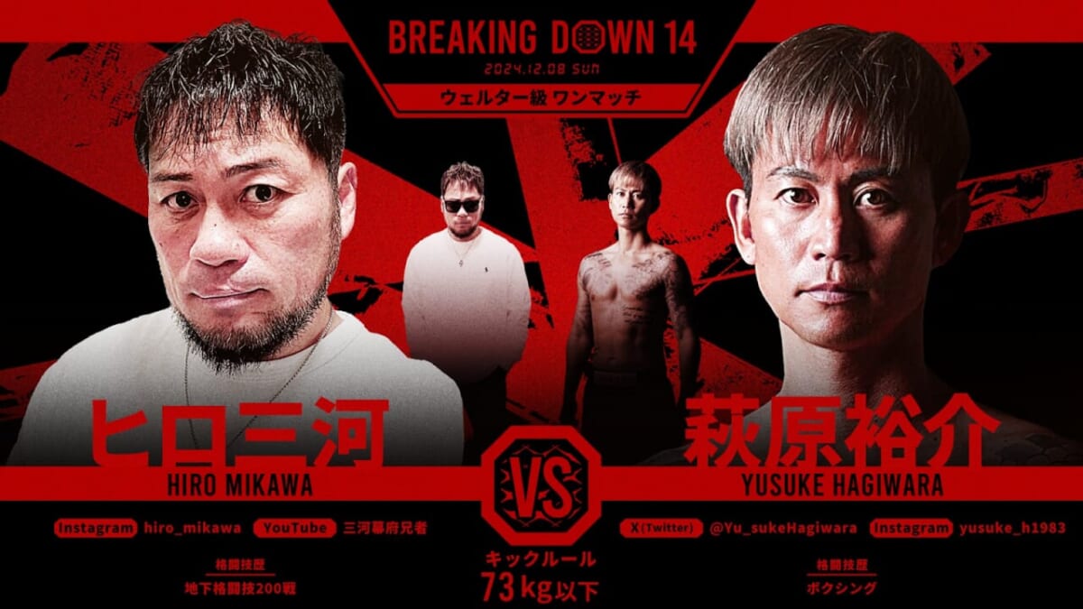 BREAKING DOWN 14 ヒロ三河　VS　萩原裕介