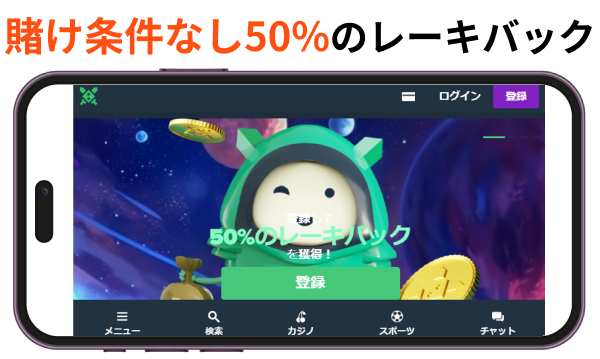 賭け条件なし最大50%のレーキバック　デュエルビッツ