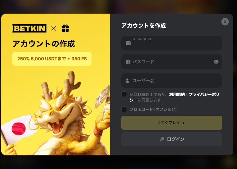 ベトキンのアカウント情報入力