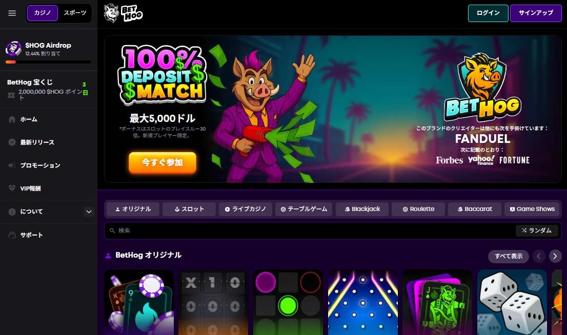 Bethogカジノの新規登録する