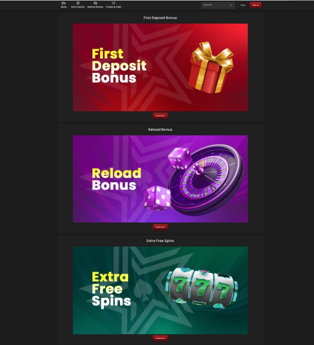 カジノスターズのその他ボーナス